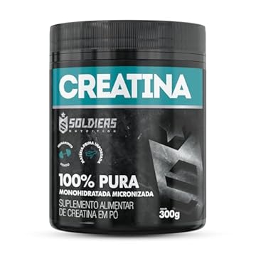Creatina Monohidratada Pote 300g - 100% Pura Importada - Soldiers Nutrition