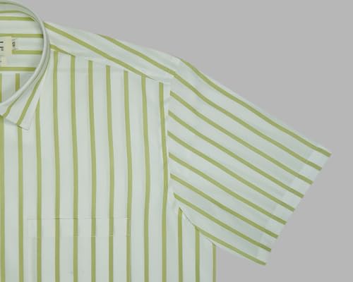 Image of GHPC 100% Cotton Striped Half Sleeves Regular Fit Formal Shirt for Men