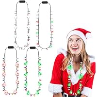 Hifot 4 Piezas Collar Navidad Luces Led Collar de Santa árbol de