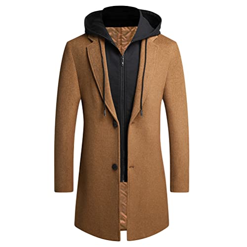 Manteau en laine hiver homme ORANDESIGNE coupe-vent et chaud