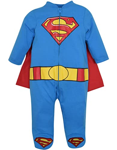 Image of Warner Bros. Batman & Superman Baby Boys' Costume Coveralls with Cape Set