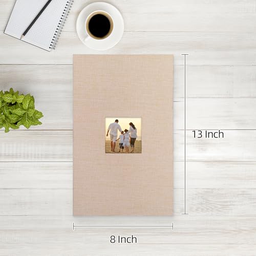 potricher Small Photo Album 4x6 300 Photos Linen Cover Picture Photo Book for Family Wedding Anniversary Baby Vacation (Beige,300 Pockets)