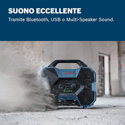 Bosch Professional Speaker Bluetooth A Batteria 18V/12V Gpb 18V-6 C (Bluetooth, Usb, Multi-Speaker Sound, Senza Batteria/Caricabatteria) - 2