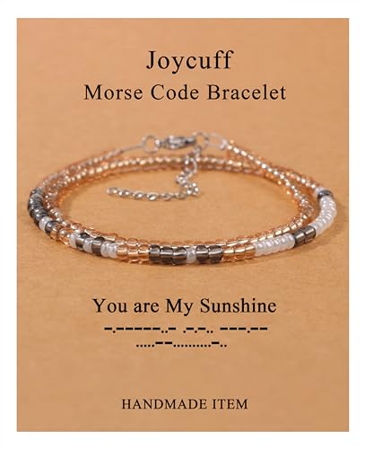 JoycuFF Morse Code Bead Bracelets for Women