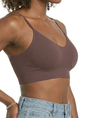 Image of ZENUTA 2Pack Padded Bralettes for Women, V-Neck Seamless Wireless Pull-On Bras with Removable Pads, Low-Impact