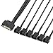 GELRHONR Kabel zasilający wentylatora chłodzącego SATA do chłodzenia, 15-pinowy SATA męski na 6x3-pinowy lub 4-pinowy komputer PC obudowa wentylator rozdzielacz - Y kabel zasilający (1 do 6) - 1,1 stopy