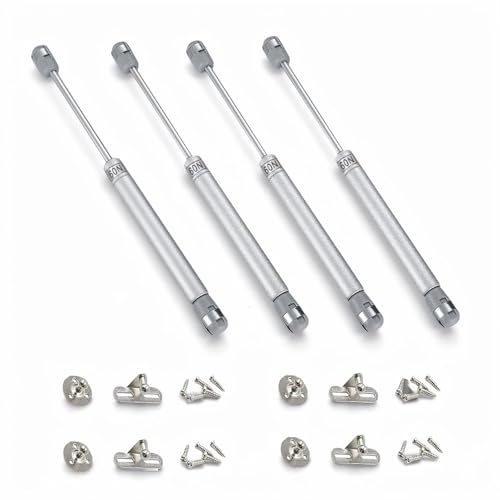 CJQZP 4 Pcs 14lb/60N Hydraulic Door Lift – Heavy-Duty Lift Top Hinges with Gas Struts for Cabinets, Hydraulic Cabinet Door Lift for Wooden Boxes & Upward-Opening Doors (60N)