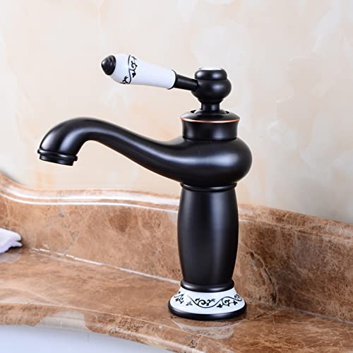 Grifo de baño negro de latón con acabado premium resistente a la corrosión 3