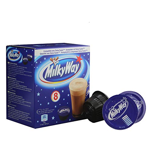 Milky Way Pods Getränkepulver, Kakaogetränk, Schokogetränk, Riegel, Dolce Gusto kompatibel, Kaffeekapseln, 8 Kapseln