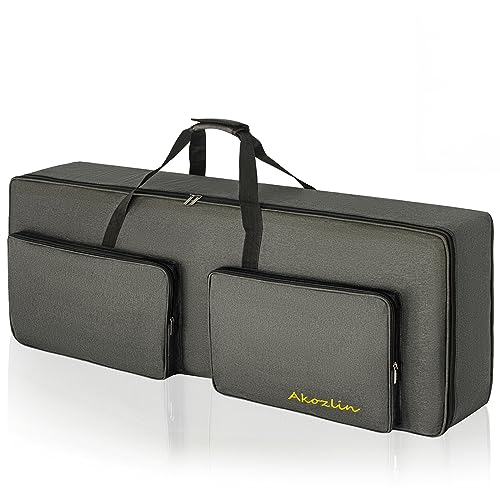 AKOZLIN 76-Key Padded Keyboard Gig Bag Portable Foldable Electric Piano Keyboard Case Bag For 76-Note Keyboards 46.5”×19.2”×6.3”