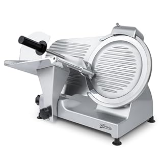 H.Koenig Trancheuse électrique à jambon, viande, saucisson, charcuterie MSX300, professionnelle, précise, épaisseur de la coupe 0-15 mm, lame italienne 30 cm, aiguiseur intégré, large plateau, 282 rpm