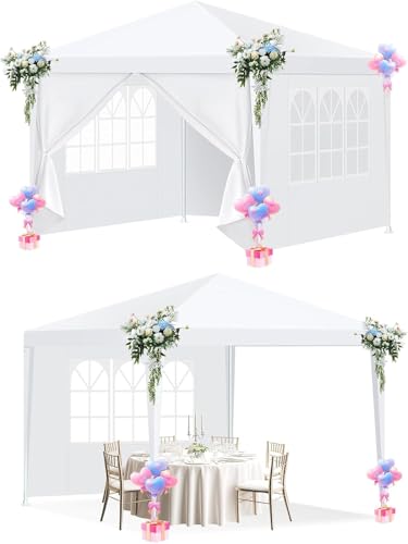 HOTEEL 10x10FT Party Tent with 4 Removable Sidewalls for...