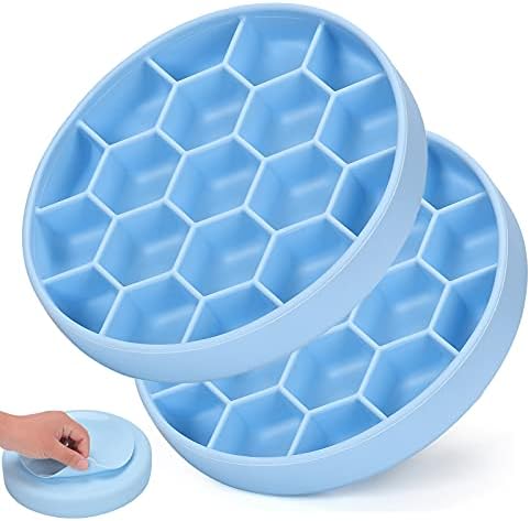 ALLYGOODS 2 Pack Silicone Slow Feeder Dog Bowls Large Breed/Medium Sized Dog/Small Breed - Dog Food Bowls/Dog Dishes/Dog Plates for Puppy/Large/Medium/Small Sized Dog/Small Breed Slow Feeder Two Pack