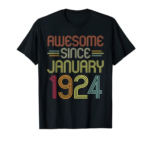 Regalo de 98 cumpleaños impresionante desde enero de 1924 98 años Camiseta