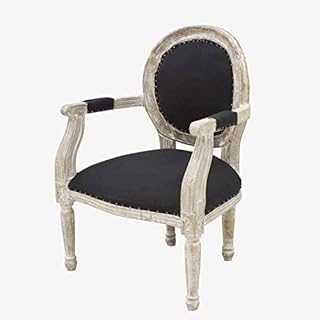 Better & Best Blanca Silloncito Brazos Abiertos algodón, Negro, Medidas 49,5x42x69 cm, Material: Madera/Tela, Talla única