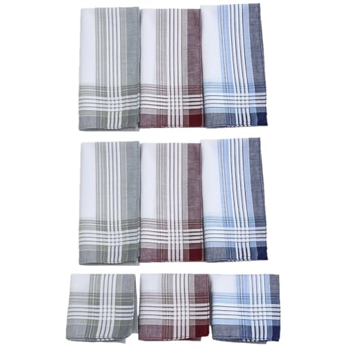 Pañuelos de algodón para hombre pack de 9 unidades clásicos de 40x40 cm suaves y transpirables 8