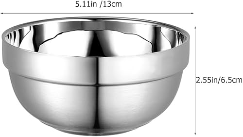 Miniatura 6 de Cuencos de sopa de acero inoxidable, doble pared aislada, cuenco de metal para aperitivos, fideos, ramen, ensalada, tazón para mezclar ensalada de