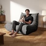 Sytopia Bean Bag Chair, Large Reading Chair for Adults Ultra-Comfy, Corner Sofa 40D Foam, Togo Sofa Furniture for Living Room Bedroom Gaming, Black Onyx - Image 3