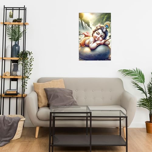 Image of Twinster Bal krishna Posters Photo for Pregnant Women, Baby Poster Self Adhesive (Size 45 cm by 30 cm) Pack of 1 (Design 15)