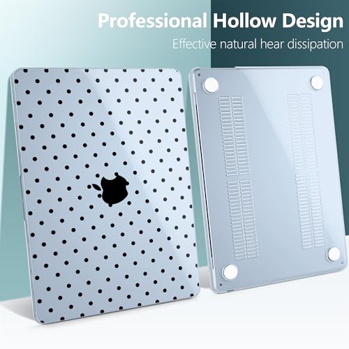 DONGKE for MacBook Air 15 inch Case M5 M4 M3 M2 Chip 2026 2025 2024 2023 Release (Model A3448 A3241 A3114 A2941), Hard Shell Case with Keyboard Cover & Type C Adapter, Blue Polka Dots by DONGKE - Used condition - Image 5