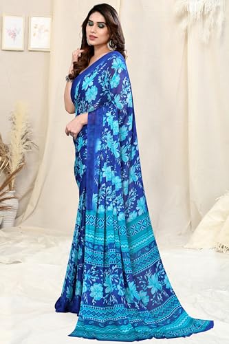 Image of MIRCHI FASHION Saree for Woman Chiffon Floral Printed | Lightweight All-Day Comfortable Women's Sari with Unstitched Blouse Piece (Available in 30 Colors)