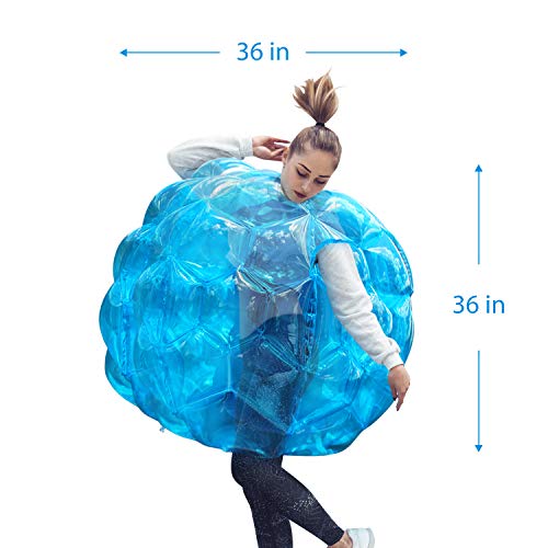 Sumo Bumper Balls, Theefun 2 Pack Inflatable Body Bubble Soccer Ball, 36inch Durable PVC Vinyl Bopper Toys for Kids and Adults Physical Outdoor Active Play, Blue - Thumbnail 4