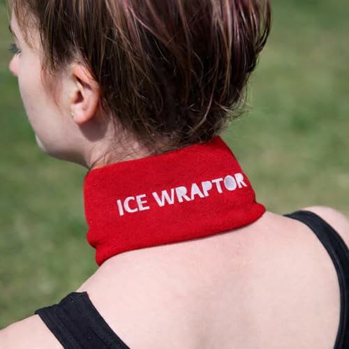 Image of ICE WRAPTOR Cooling Bandana Neck Wrap with 6 Reusable Ice Packs RED - Adjustable Cold Therapy Wrap for Neck, Head & Joint Pain Relief - Portable Cooling Wrap with 6 Cryosheet Inserts
