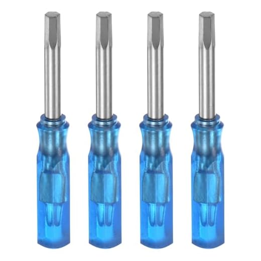 4Pcs Hex Screwdriver H2.5 Magnetic Carbon Steel Hexagonal Head Screw Driver 45mm Length for Small Appliances Repairs, Blue