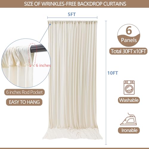 Telones de fondo Ivory 30x10 pies, 6 paneles miniatura 3