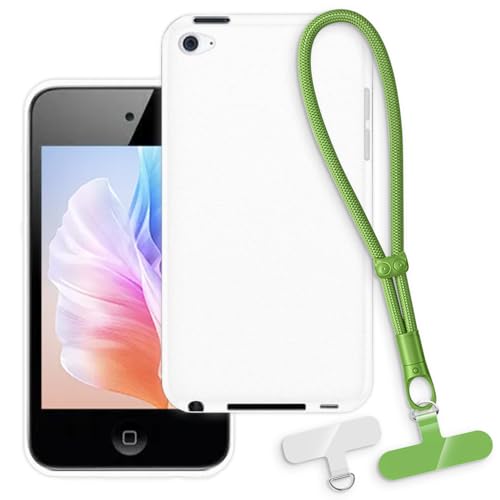 OAGELIM 2-in-1�ی�P�[�X�ƃ��X�g�X�g���b�v iPod Touch 4 �Ƃ̌݊������� ���O���\�ȃ��j���[�h�t���d�b�J�o�[�A����~�ߕ����h�~�O���b�v�n���h�� (�z���C�g + �O���[��)