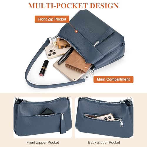 Over Earth Genuine Leather Crossbody Bags for Women Small Crossbody Handbag Shoulder Purses with 2 Detachable Straps - Image 5
