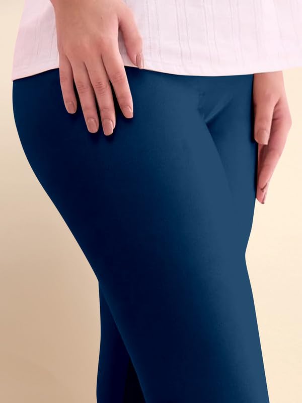 Image of TRENDMALLS Women's Microfiber Elastane Stretch Soft Churidar Length Leggings with Ultrasoft Waistband