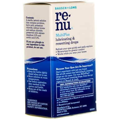 Bausch & Lomb ReNu MultiPlus Lubricating and Rewetting Drops 0.27 oz (Pack of 2)