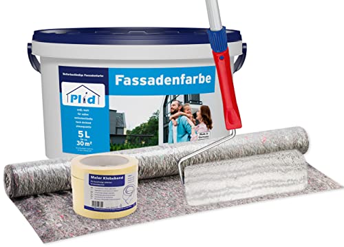 plid® - Fassadenfarbe Weiss Außen [WETTER & UV-BESTÄNDIG]- Hochwertige...