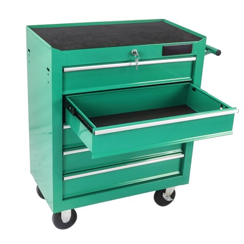 SLifet Tool Cart 5-Drawer, Tool Box with Wheels, Rolling Tool Chest, Multifunctional Tool Cart, Tool Storage Organizer Trolley with Interlock System, Mechanic Tool Storage Cabinet, for Garage