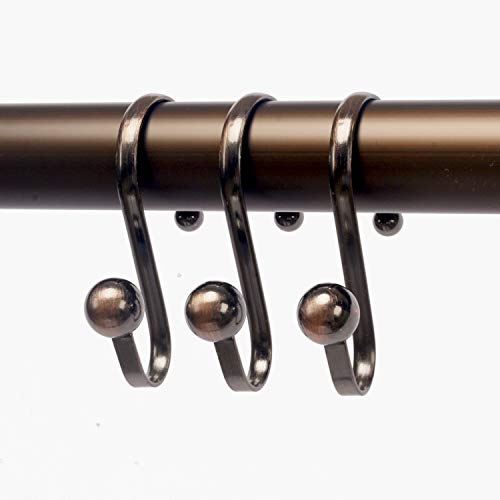 Oil Rubbed Bronze Shower Curtain Rings Hooks Rustproof Shower Curtain Hooks Rings, Set Of 12 #TOP1