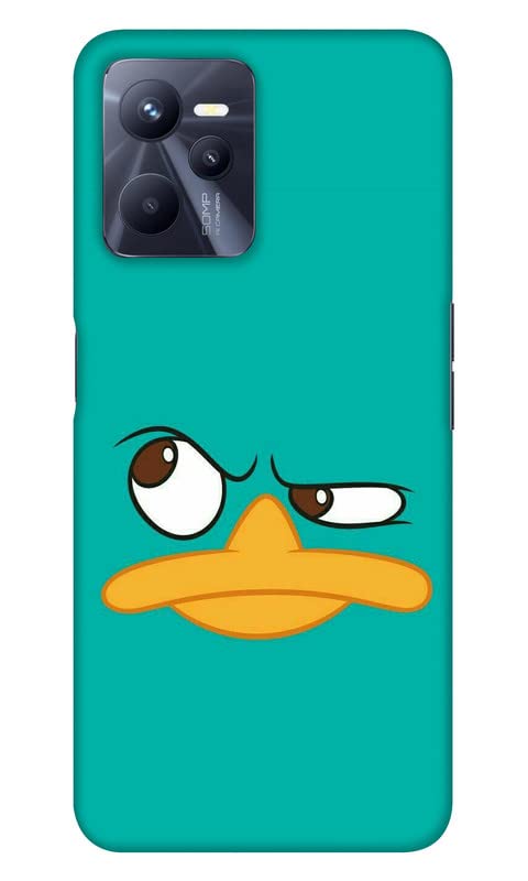Grey Cloud India Perry The Platypus Back Cover for Realme C35 (Poly Carbonate | Blue)