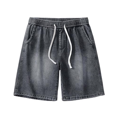Short en jean baggy homme léger respirant avec taille élastique