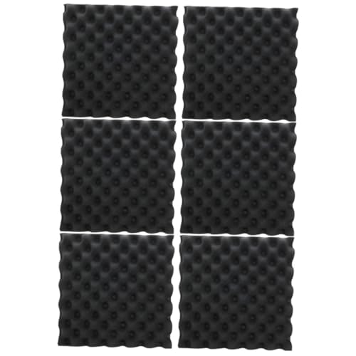 KAILIKETIY 6 pezzi Pannelli Acustici Autoadesivi in Spugna Fonoassorbente per Isolamento Sonoro in Studi Registrazione e Ambienti Casa Materiale Sicuro e Alta Densità