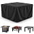 WOMACO Heavy Duty Square Patio Fire Pit/Table Cover, Waterproof Outdoor Furniture Cover (48" x 48" x 29", Black)