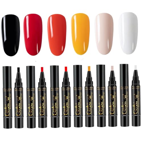 Esmalte de uñas 3 en 1 formato bolígrafo de seis colores con barniz de gel permanente led uv