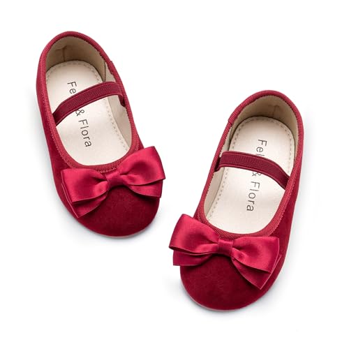Image of Felix & Flora Toddler Flower Girl Dress Shoes - Girl Ballet Flats Party School Shoes Wedding