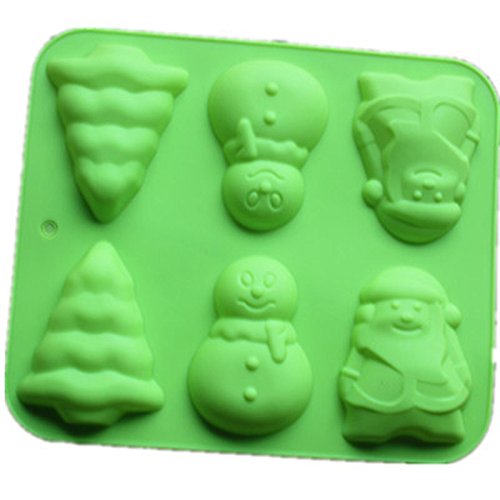 Allforhome Santa Claus Christmas Tree Snowman Silicone Cake Baking Molds Cake Pans Cupcake Muffin Cups Biscuit Chocolate Ice Cube Tray Diy Moulds #TOP4