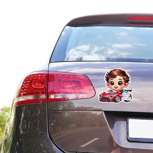 Image of Baby On Board Sticker, Car Essentials - 1 Pack, 7 inch by 7 inch - Cute - Cartoon Safety Signs - Non Magnet - Cute-Durable Strong Adhesive (Red Sports Car)
