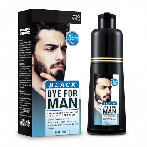 Tinte para Barba Instantáneo a Base de Plantas Negro Natural 200ml