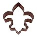 R&M Fleur De Lis 4.5" Cookie Cutter Brown With Colored, Durable, Baked-on Polyresin Finish
