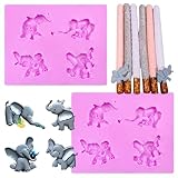 Elephant Chocolate Molds, Mini Elephant Silicone Fondant Molds, Animal Cake Decoration Kitchen Baking Molds for Cake Decoration Cupcake Topper Candy Sugar Craft Gum Paste Clay Resin