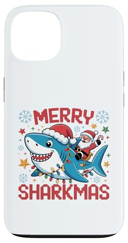 Merry Sharkmas AO[Z[^[ T^ CfBO V[N Cgt X}zP[X iPhone 13 p