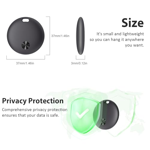 Air Tracker Tag Item Finder - 4 Pack, Smart Tags Compatible with Apple Find My (iOS Only), 92 dB Sound, Replaceable Battery, IP67 Waterproof, Suitable for Luggage, Wallets, Bags, Keys etc, Deep Black - Image 6