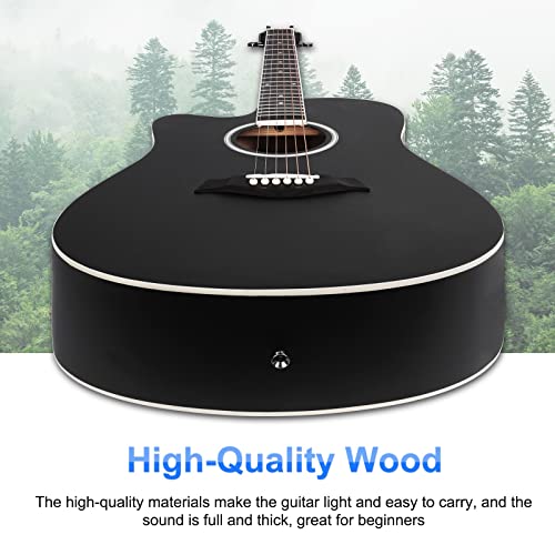 Vangoa 4/4 Guitare Acoustique pour Gaucher Adulte Folk Guitare à Pan Coupé avec Débutant Kits, Noir, Left Handed Guitar… - Les Beatles, Paul McCartney, John Lennon, RIngo Starr, George Harrison Vangoa 4/4 Guitare Acoustique pour Gaucher Adulte Folk Guitare à Pan Coupé avec Débutant Kits, Noir, Left Handed Guitar… – Image 6